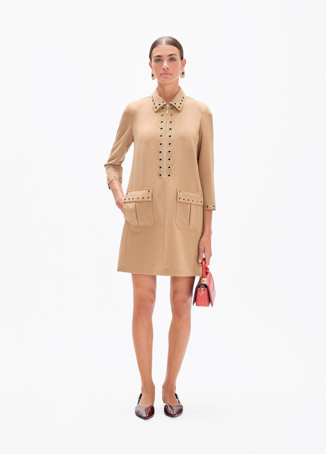 Vestido corto eyelets