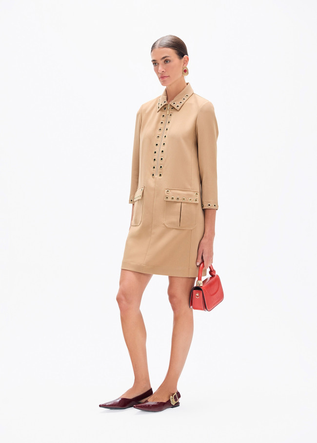 Vestido corto eyelets