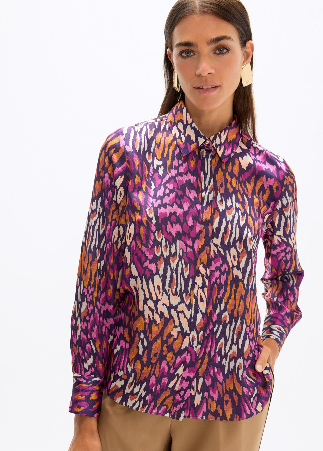 Camisa mancha animal morados