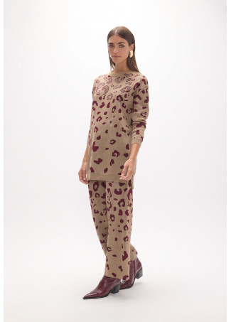 Jacquard-Hose mit Kuhmuster