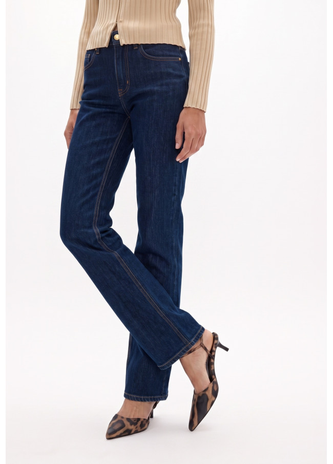 Long Jeans with Contrasting LC Embroidery on...