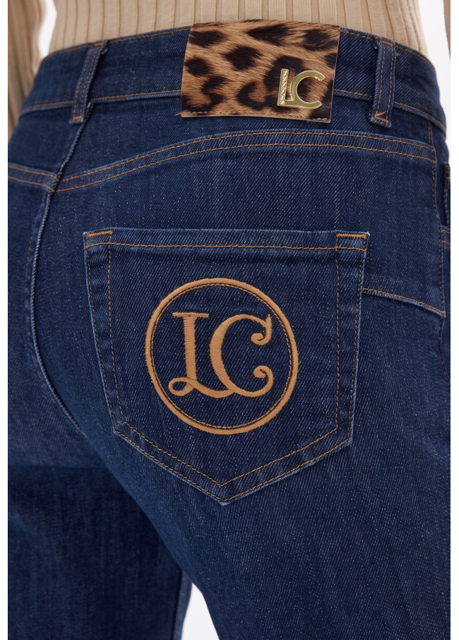 Long Jeans with Contrasting LC Embroidery on...
