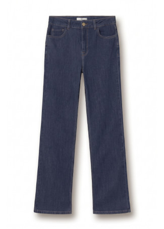 Jeans lunghi con ricamo LC a contrasto su tasca posteriore