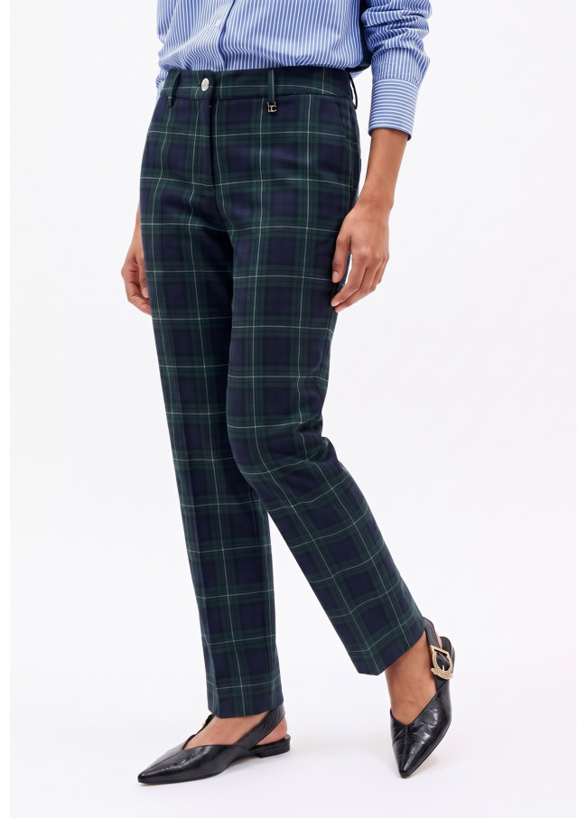 Pantalon ajusté à carreaux écossais