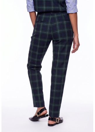 Pantalon ajusté à carreaux écossais
