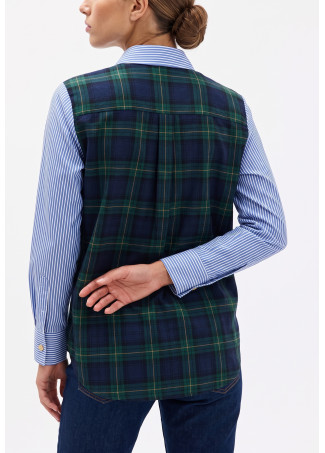 Camisa Combinada de Riscas Tartan