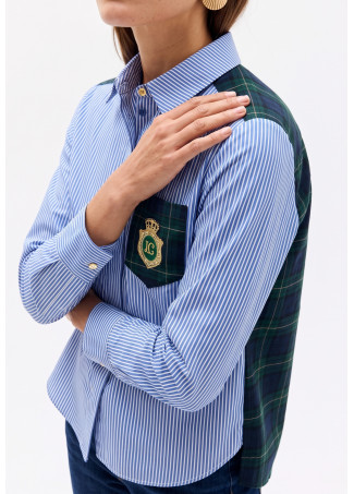 Camicia Combinata Righe Tartan