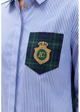 Camisa Combinada de Riscas Tartan