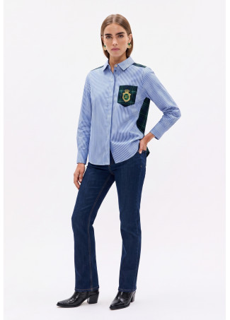 Camisa Combinada de Riscas Tartan