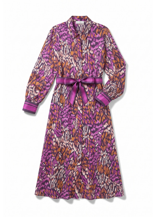 Vestido mancha animal morados