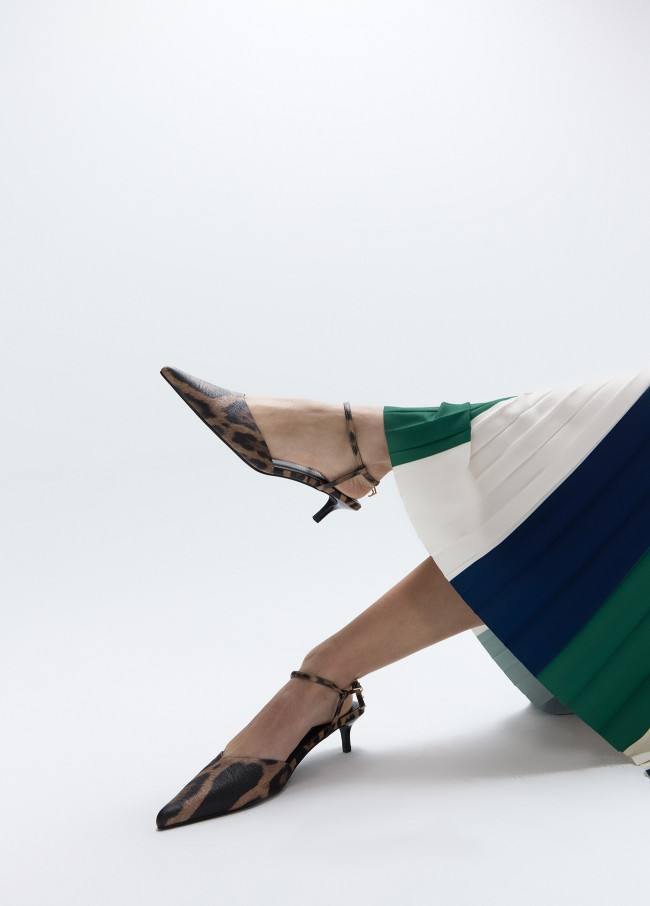 Slingback Heel in Animal Print