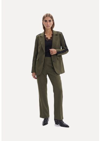 Gerader Grosgrain-Blazer mit Tiermotiv auf dem Rücken