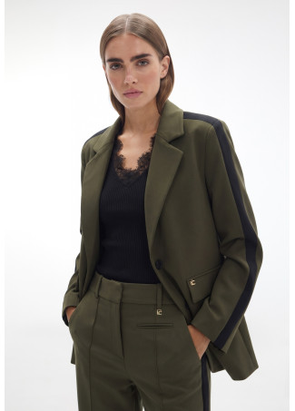 Straight Grosgrain Blazer with Animal on Back