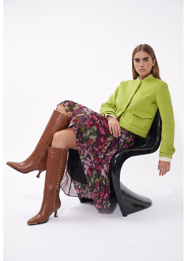 Short Reversible Jacket with Eyelets