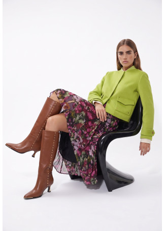 Short Reversible Jacket with Eyelets