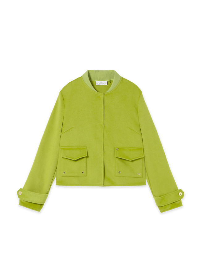 Short Reversible Jacket with Eyelets