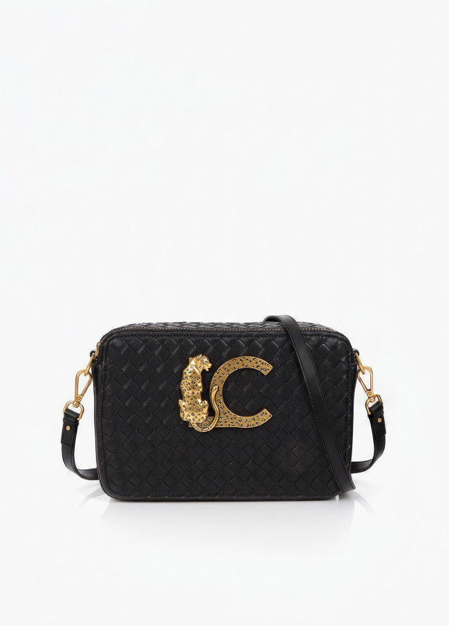 Bolsa Transversal em Material Trançado