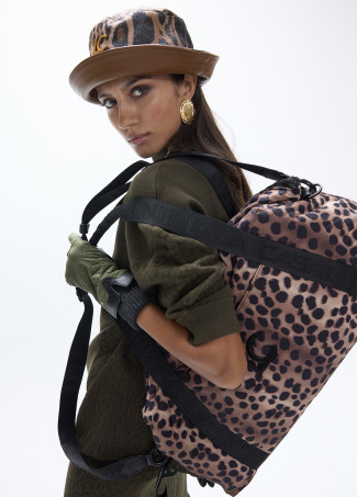 Sac Weekend en Nylon à Imprimé Animal