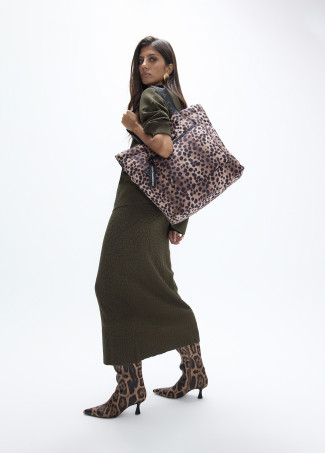 Animal Print Nylon Shopper