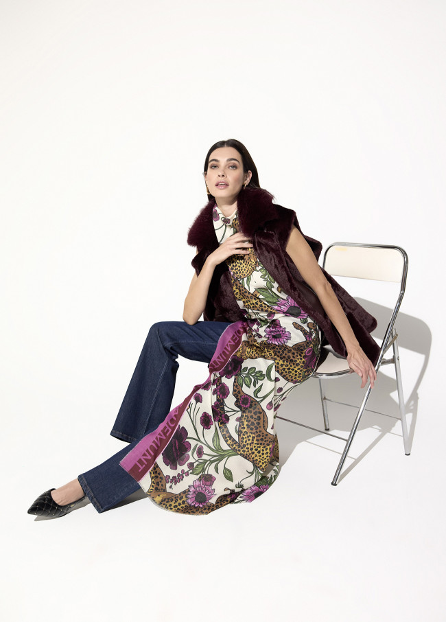 Tiger and Flower Scarf 100x200cm
