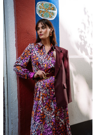 Vestito Stampa Animale Viola
