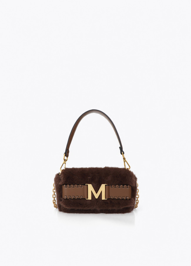 Bolsa Transversal de Pelo com Aba