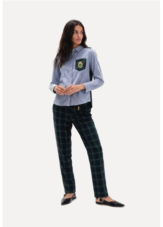 Pantalon ajusté à carreaux écossais