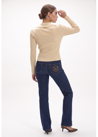 Cardigan con Bottoni Tasche Dorati