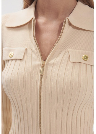 Cardigan con Bottoni Tasche Dorati
