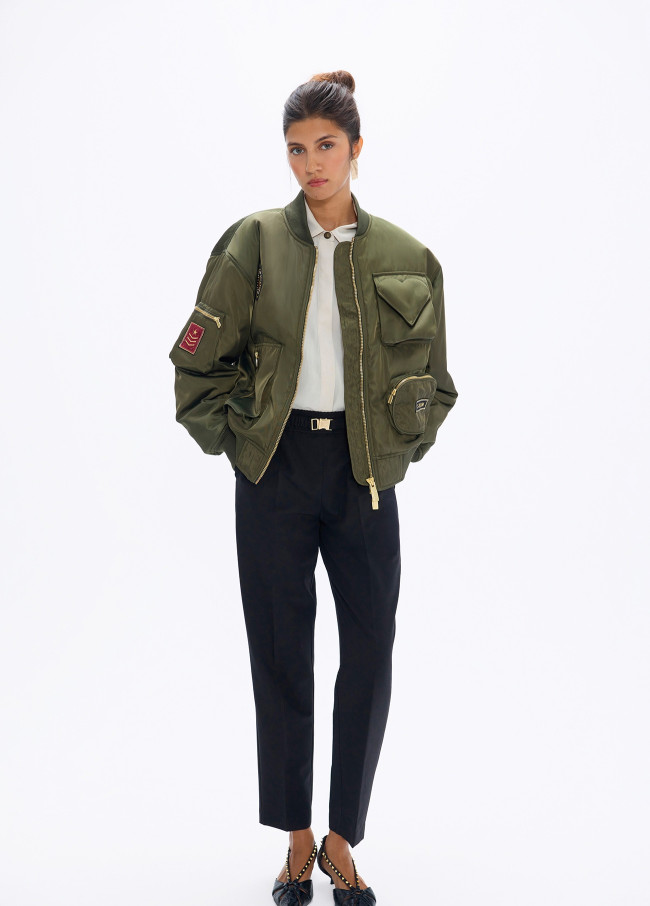 Jaqueta Bomber Militar com Patches