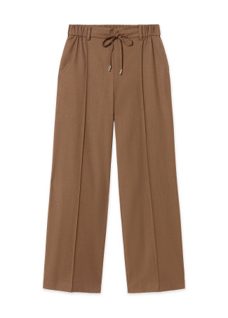 Pantalon tailleur long droit Paris avec taille élastique