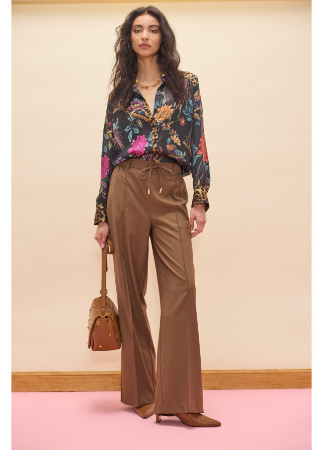 Gerade geschnittene Pariser Tailored Hose mit elastischem...