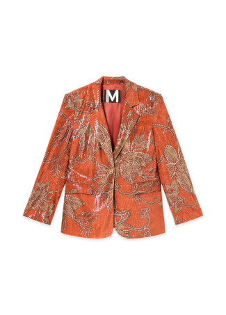 Blazer à Sequins Floraux