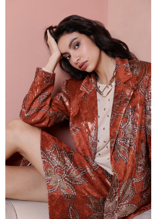 Blazer de Lantejoulas Floral
