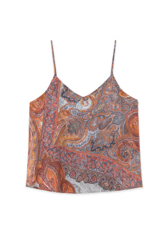 Top de Alça Fina com Tachas Douradas