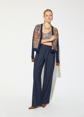 Cardigan bimatière avec imprimé et contrastes
