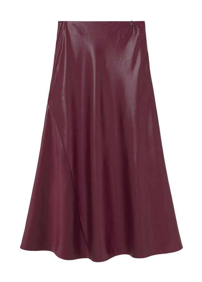 Falda satinada burgundy