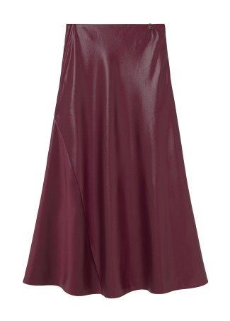 Falda satinada burgundy