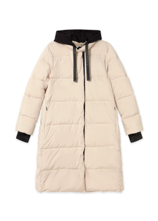Langer Anorak mit Rundkapuze