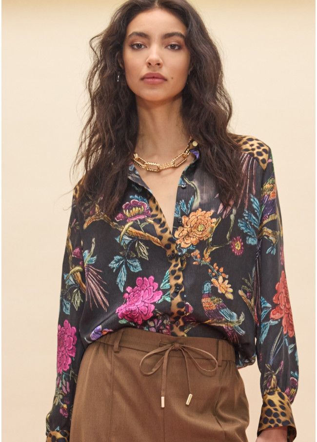 Camisa animal print y flores