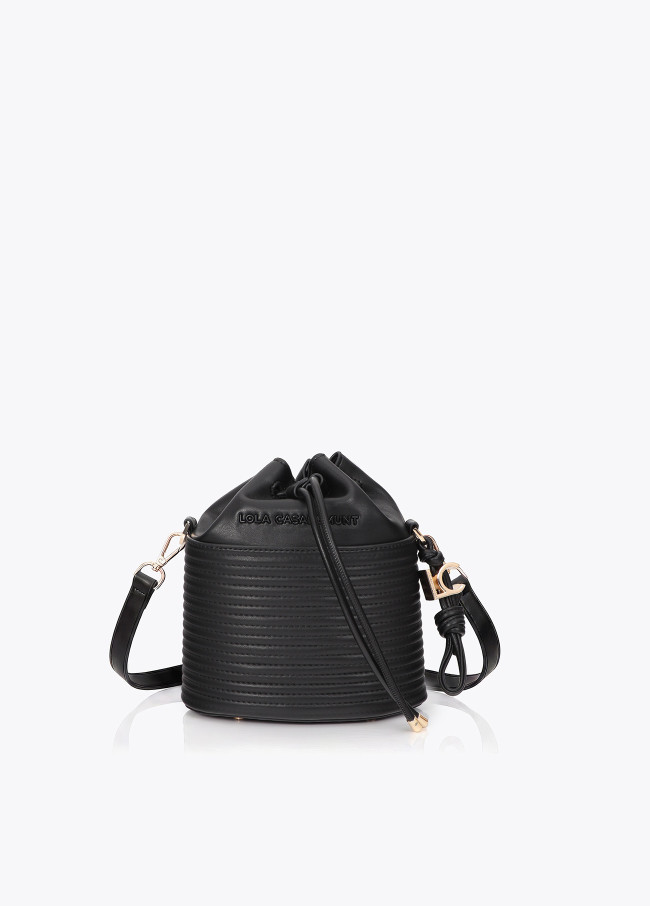 Quilted Stripe Faux Leather Judas with Metal Ball Detail