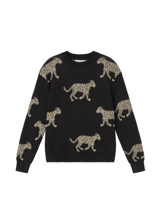Jersey leopardo con detalle collar y logo