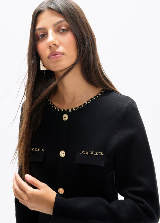 Vestido tricot detalle cadenas