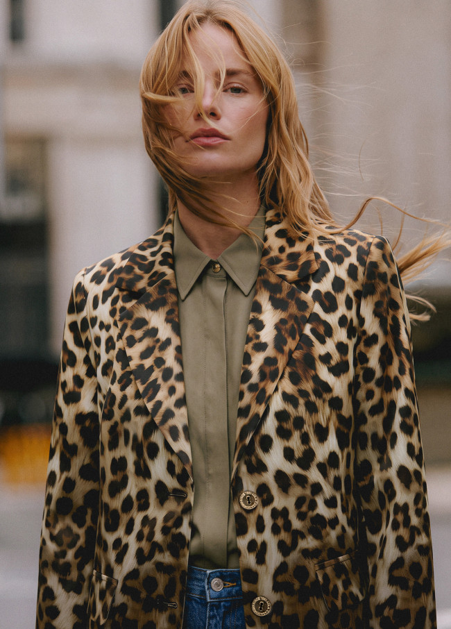 Blazer mit Verlauf Leopardenmuster