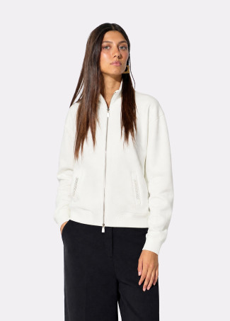 Basic Open Sweatshirt with Strass Detail