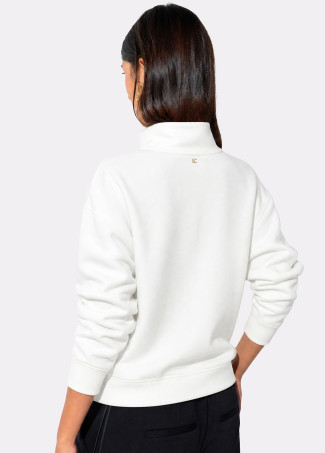 Basic Offene Sweatshirt mit Strass Detail
